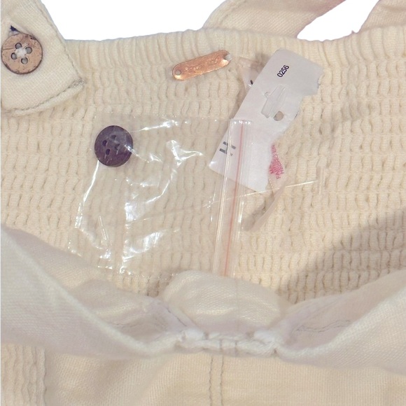 Free People Delilah Nilla Cream Shorts Skirt Romper Corset Smocked NWT New XL - Picture 6 of 11